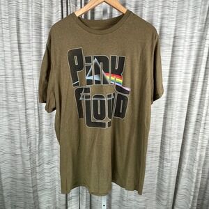 Pink Floyd Dark Side of the Moon Graphic T-Shirt Mens LT Brown Heathered Hybrid